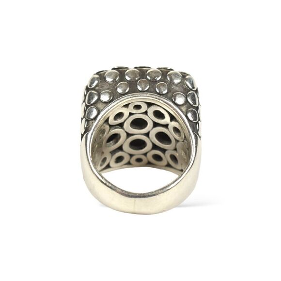 John Hardy Sterling Silver Dot Square Cocktail Ring.                 |Size: 7| - Picture 4 of 11